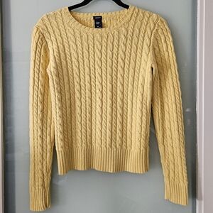 GAP Yellow Classic Cable Knit Sweater XS pre-loved Good Condition